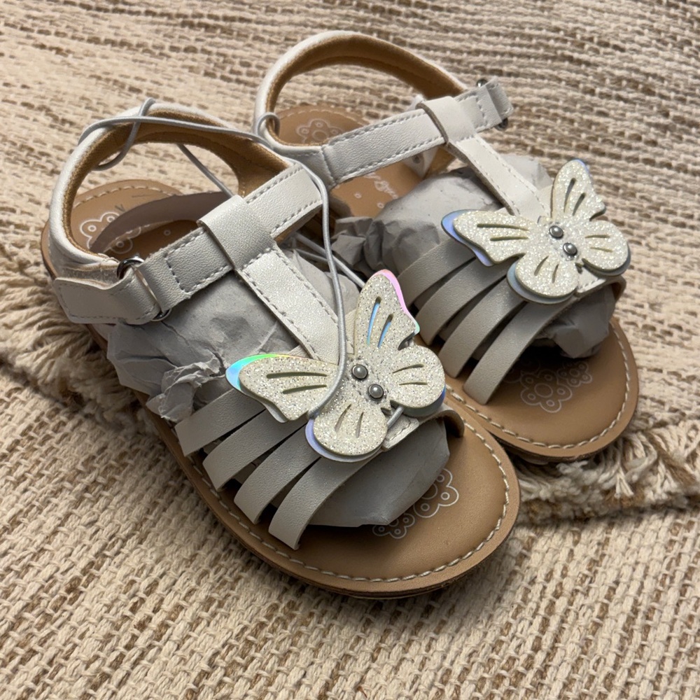 Kids Butterfly Sandals - White